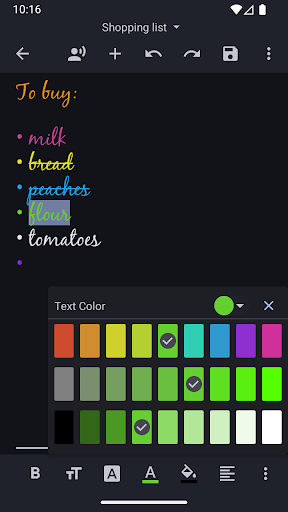 Screenshot of Text Editor