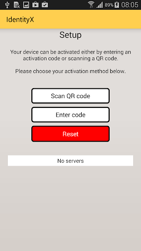 Android application IdentityX screenshort