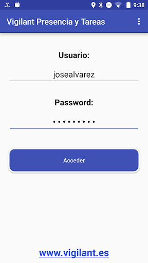Android application Vigilant Presencia y Tareas screenshort