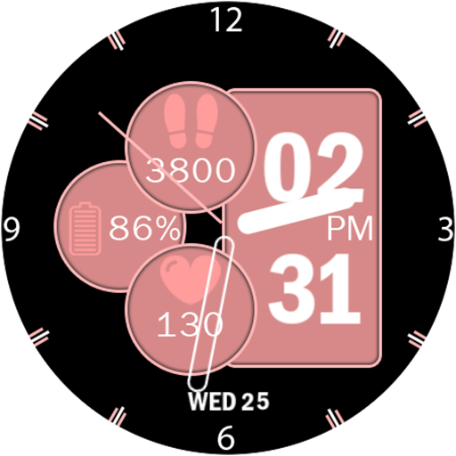 Rose Gold Hybrid Watch Face logo
