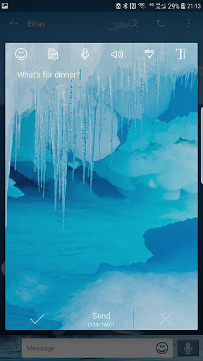 Screenshot of Glaciers skin for Next SMS