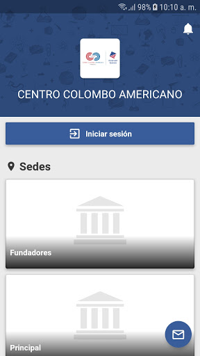 Android application CENTRO COLOMBO AMERICANO screenshort