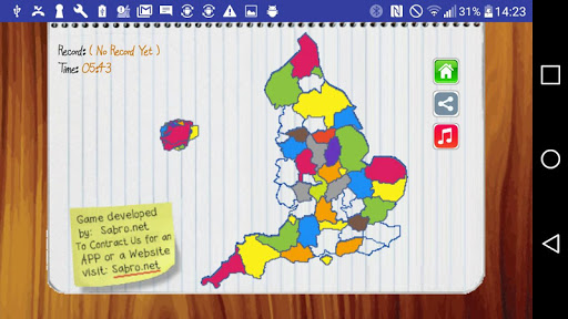 England Map Puzzle Game