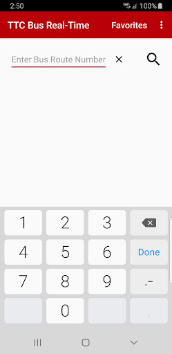 Android application TTC Bus Real Time Tracker screenshort