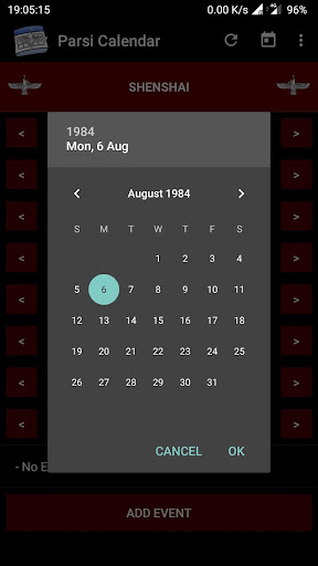 Parsi Calendar Screen 2