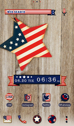 Android application U.S.A. Flag Star Theme screenshort