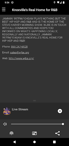 WJBE Jammin997 Screen 3