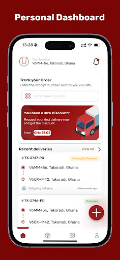 Uno: Pick-up & Delivery Screen 2