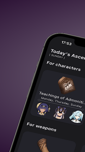 Android application Shiori for Genshin: Unofficial screenshort