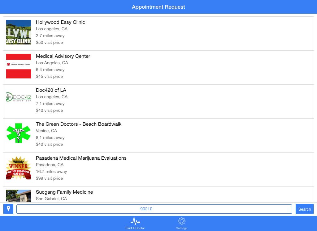 Android application Marijuana Doctors screenshort