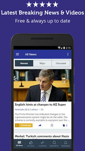 Android application New Zealand News & Headlines screenshort