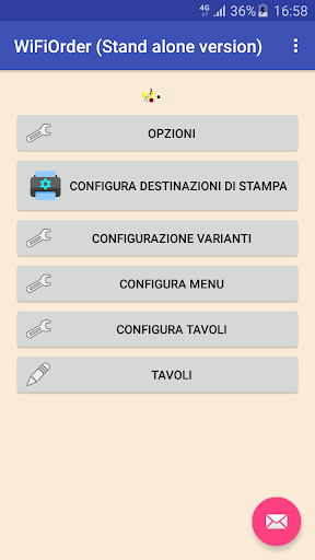 Android application Commands waiter WifiOrderSA screenshort