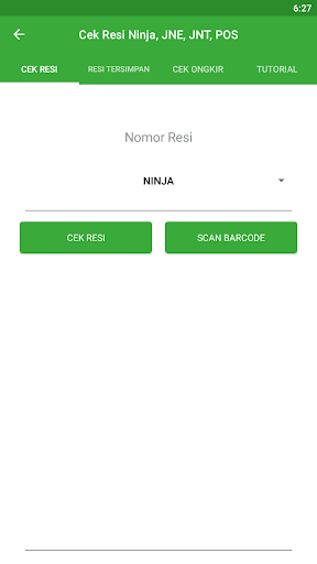 Android application Cek Resi Kurir Ninja, Pos, Jne screenshort