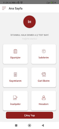Android application IHE Büfe Bayi Sipariş Sistemi screenshort