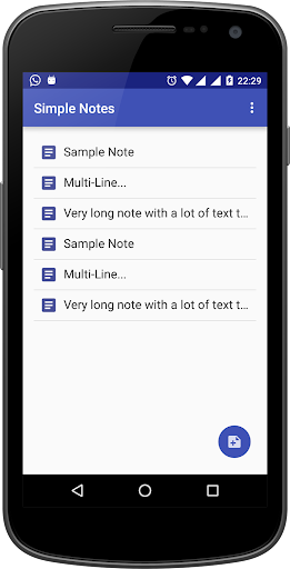 Android application Simple Notes screenshort