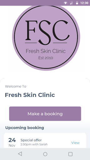 Android application Fresh Skin Clinic screenshort