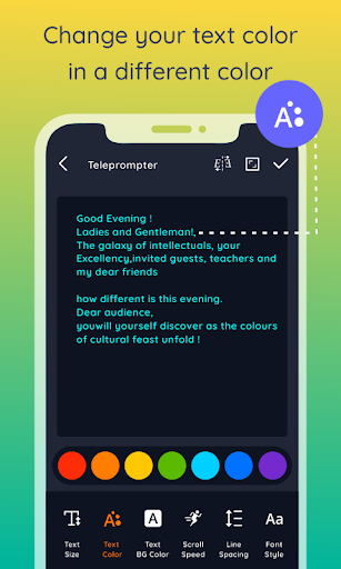 Android application Teleprompter screenshort