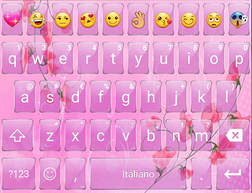 Emoji Keyboard Glass Pink Flow