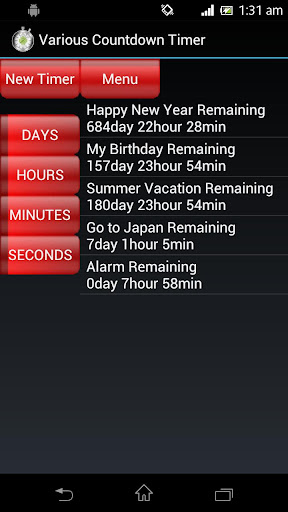 Android application Free Countdown Timer screenshort