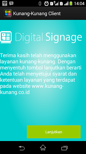 Android application Kunang-Kunang Digital Signage screenshort