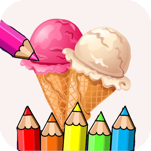 coloring sweet ice cream boba logo