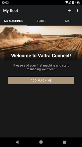 Android application Valtra Connect screenshort