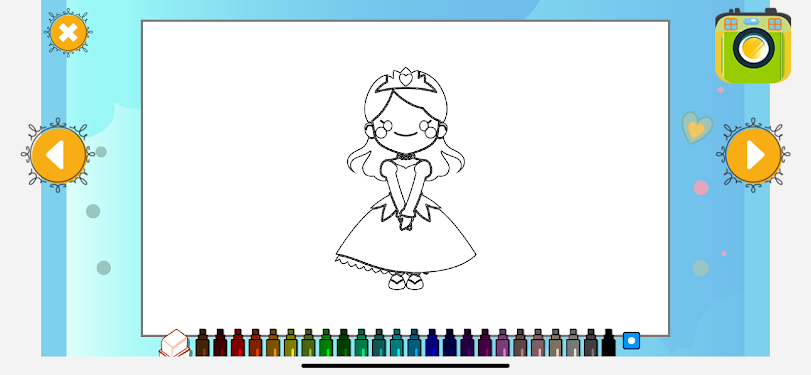 #3. Princess Coloring Pages Kids Games - Color Book (Android) By: Urdu Kids Apps