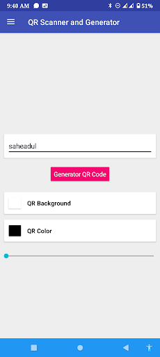 Android application QR scanner and QR Generator screenshort