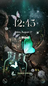 Butterfly and Forest-Wallpaper