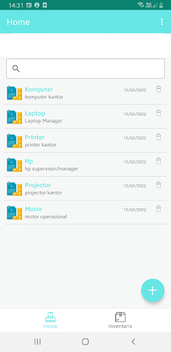 Android application Buku Inventaris screenshort