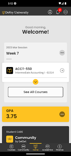 Android application DeVry University screenshort