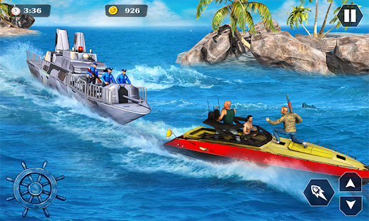 US Police Cop Boat Chase Games screenshots.