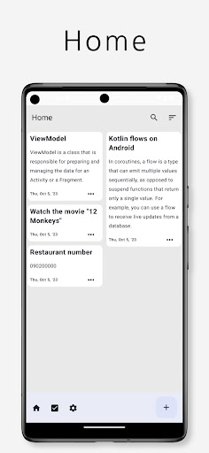 Android application Note & Task screenshort