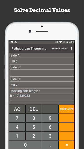 Screenshot of Pythagorean Theorem Calculator