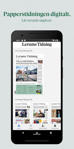 Android application Lerums Tidning e-tidning screenshort