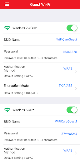 WiFi CARE Screen 3