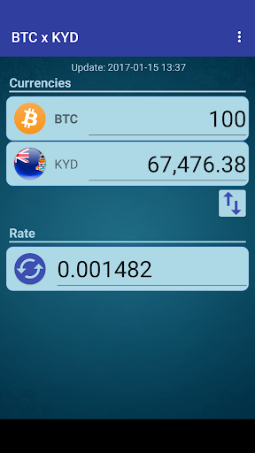 Android application Bitcoin x Cayman Isl. Dollar screenshort