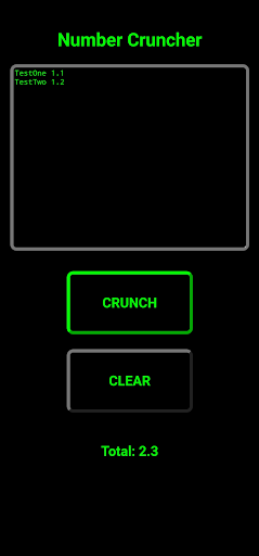 Android application NumberCruncher screenshort