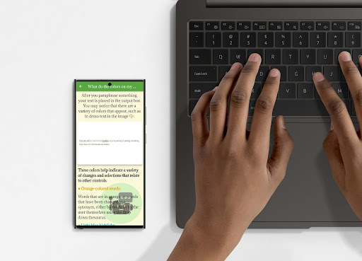 Paraphrasing Tool Guide Screen 3