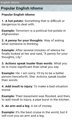 English Idioms Screen 3