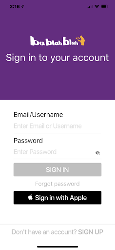 Android application BaBlahBlah screenshort