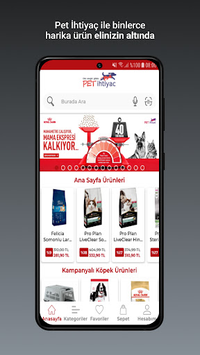 Android application PETihtiyaç screenshort