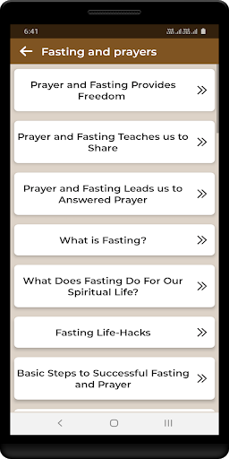 Android application Fasting and prayers screenshort