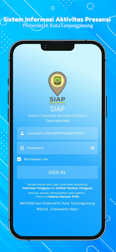Android application SIAP TANJUNGPINANG screenshort