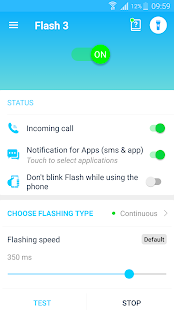 Notificación de flash en llamadas y todos los mensajes