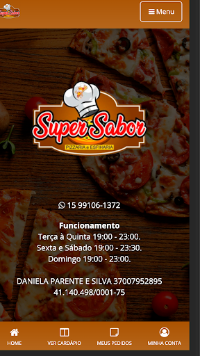Android application Pizzaria Esfiharia Super Sabor screenshort
