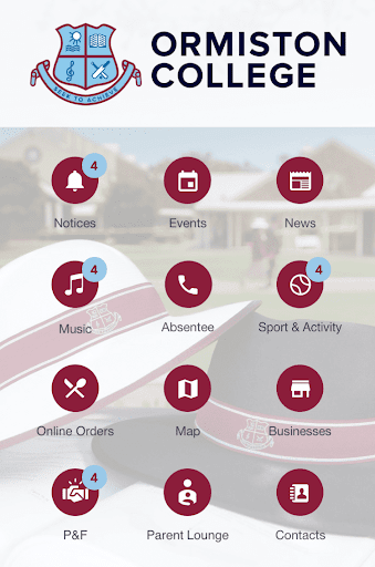Android application Ormiston College screenshort