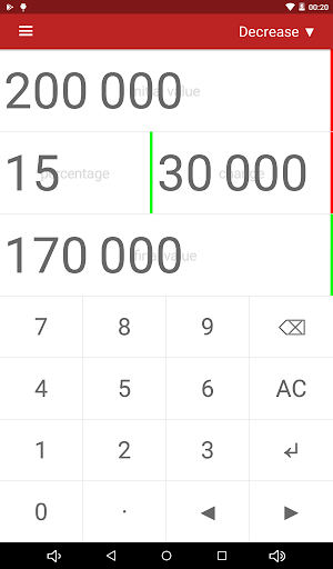 Screenshot of Percentage Calculator