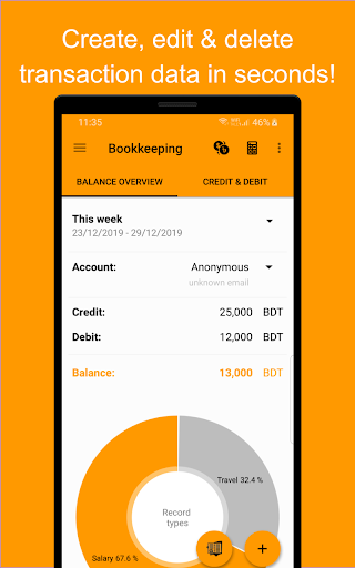 Android application Bookkeeper: Track Your Finance screenshort