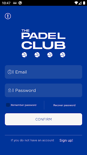 Android application The Padel Club screenshort